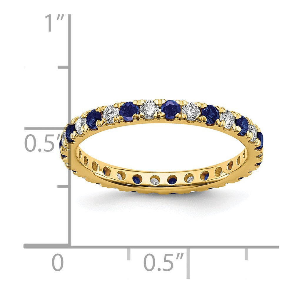 14k 1/2ct Lab Grown Diamond VS/SI+ G+ & Cr Sapphire Size 6 Eternity Band