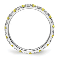 14kw 1/2ct Lab Grown Dia VS/SI+ G+ & Cr Yellow Sapphire Eternity Band