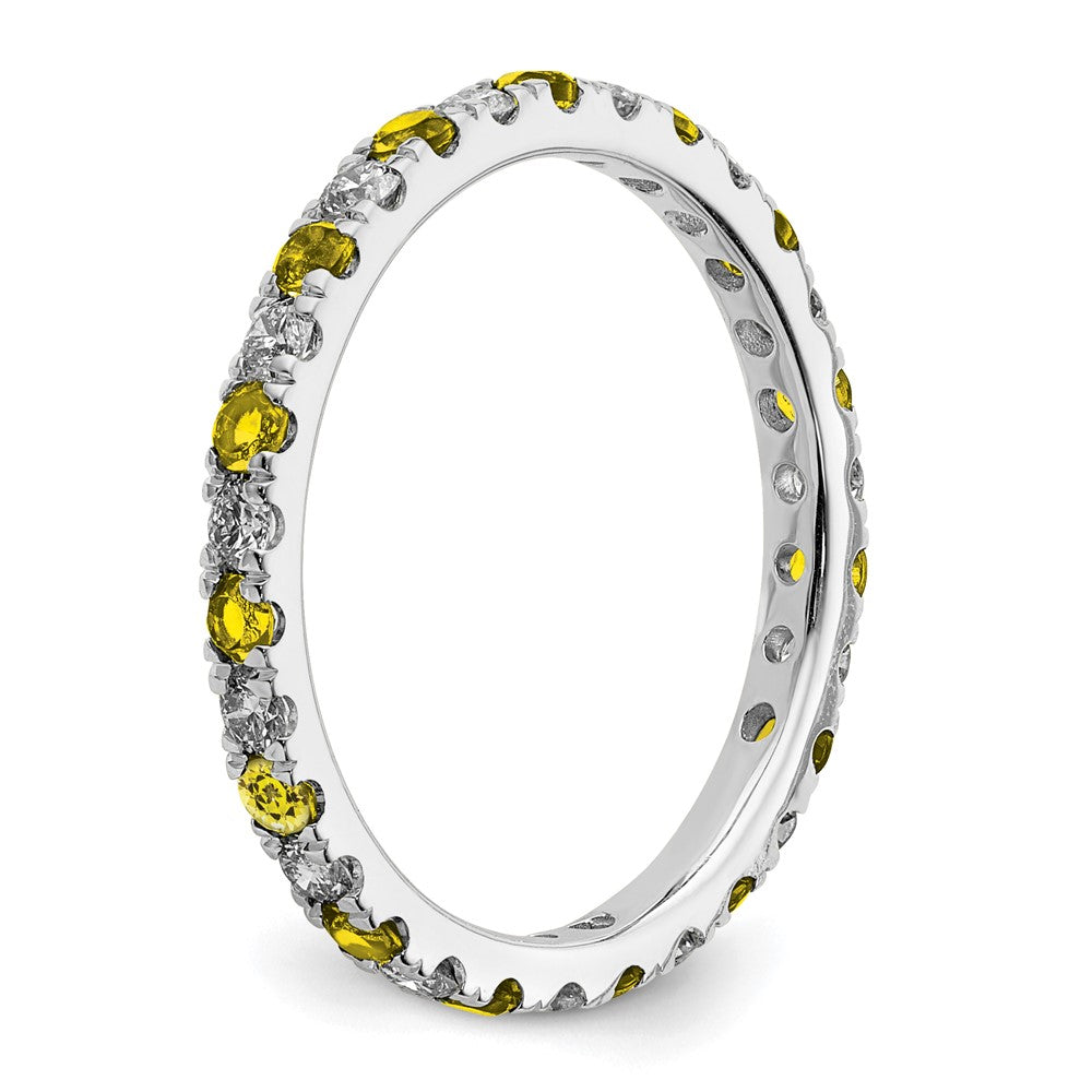 14kw 1/2ct Lab Grown Dia VS/SI+ G+ & Cr Yellow Sapphire Eternity Band