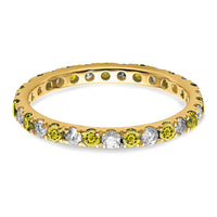 14k 1/2ct Lab Grown Dia VS/SI+ G+ & Cr Yellow Sapphire Comp Eternity Band