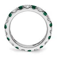 14kw 1 1/5ct Lab Grown Dia VS/SI+ G+ & Cr Emerald Size 8.5 Eternity Band