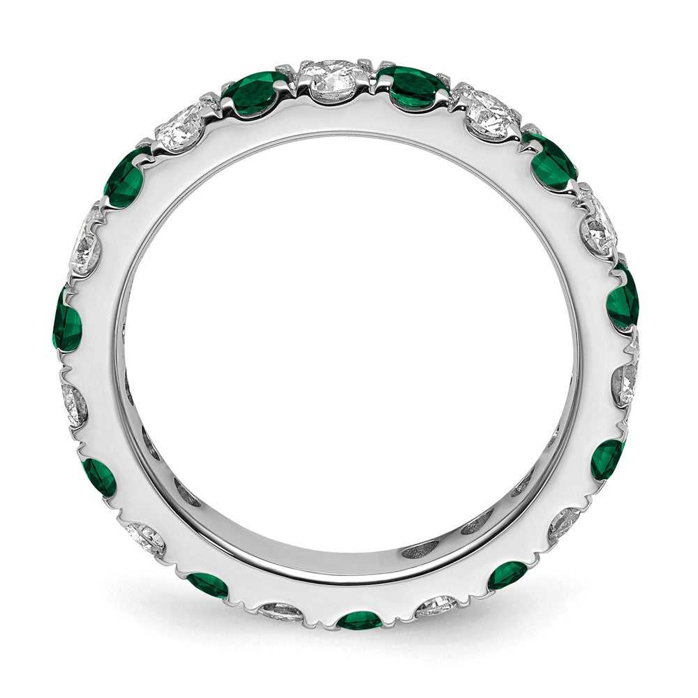 14kw 1ct Lab Grown Diamond VS/SI+ G+ & Cr Emerald Size 6.5 Eternity Band