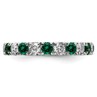 14kw 1ct Lab Grown Diamond VS/SI+ G+ & Cr Emerald Size 6 Eternity Band
