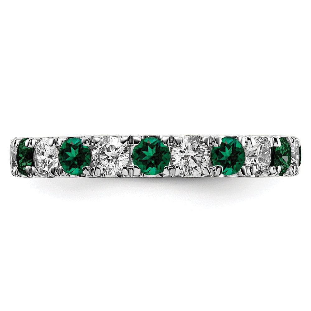 14kw 1 1/5ct Lab Grown Dia VS/SI+ G+ & Cr Emerald Size 8.5 Eternity Band