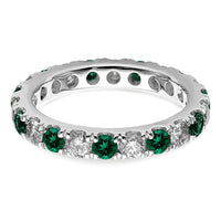 14kw 1 1/5ct Lab Grown Diamond VS/SI+ G+ & Cr Emerald Size 7 Eternity Band
