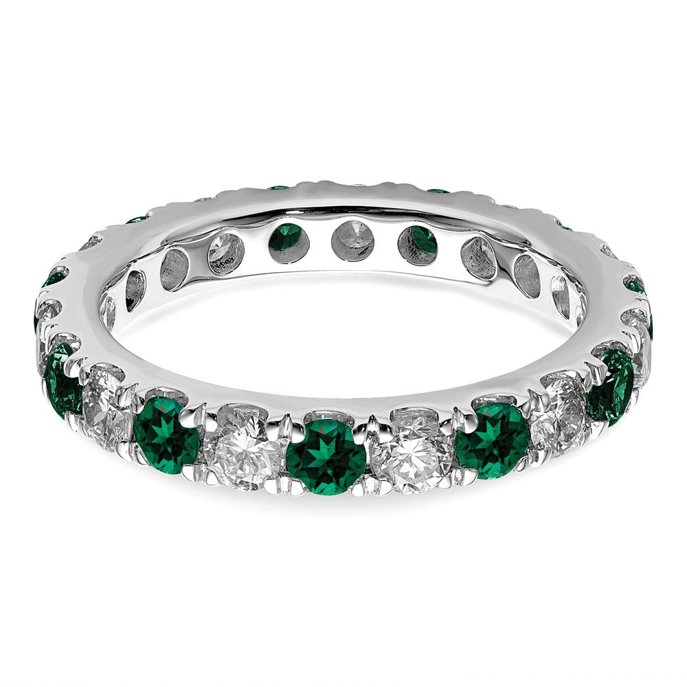 14kw 1ct Lab Grown Diamond VS/SI+ G+ & Cr Emerald Size 5 Eternity Band