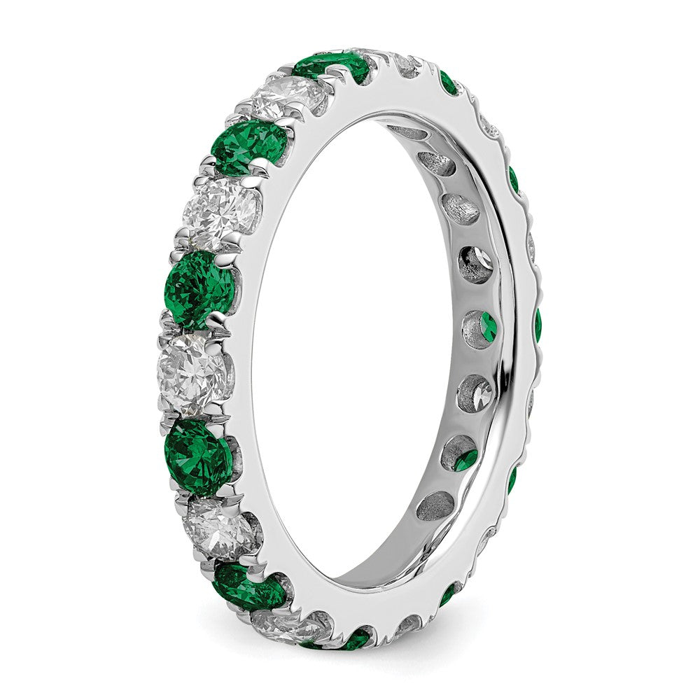 14kw 1ct Lab Grown Diamond VS/SI+ G+ & Cr Emerald Size 6 Eternity Band