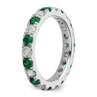 14kw 1ct Lab Grown Diamond VS/SI+ G+ & Cr Emerald Size 4 Eternity Band
