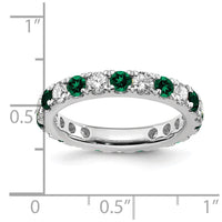 14kw 1ct Lab Grown Diamond VS/SI+ G+ & Cr Emerald Size 6 Eternity Band