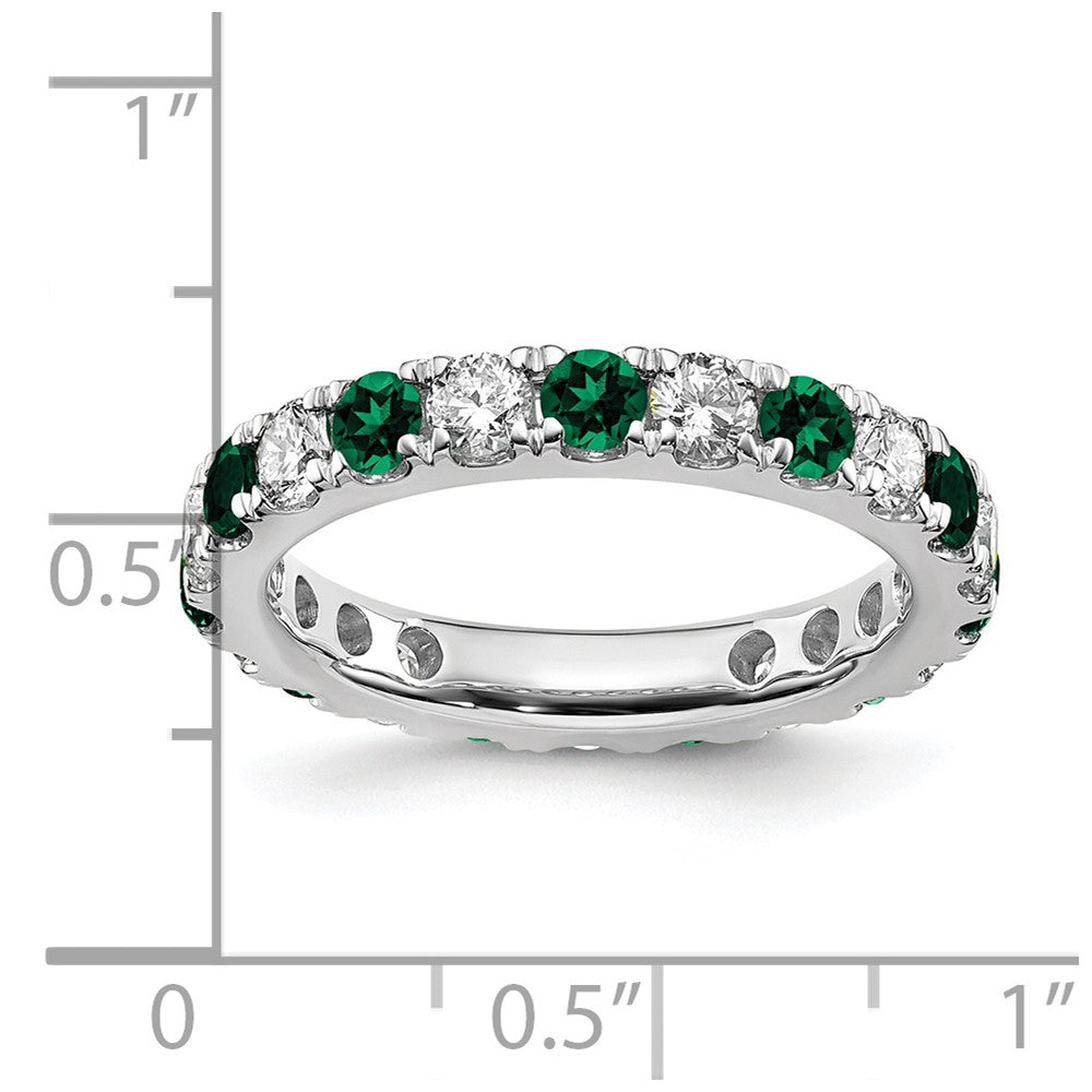 14kw 1ct Lab Grown Diamond VS/SI+ G+ & Cr Emerald Size 4 Eternity Band