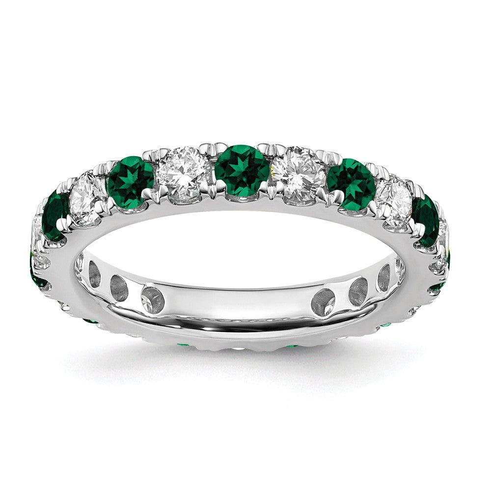 14kw 1ct Lab Grown Diamond VS/SI+ G+ & Cr Emerald Size 6 Eternity Band