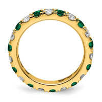 14k 1ct Lab Grown Diamond VS/SI+ G+ & Cr Emerald Size 4 Eternity Band