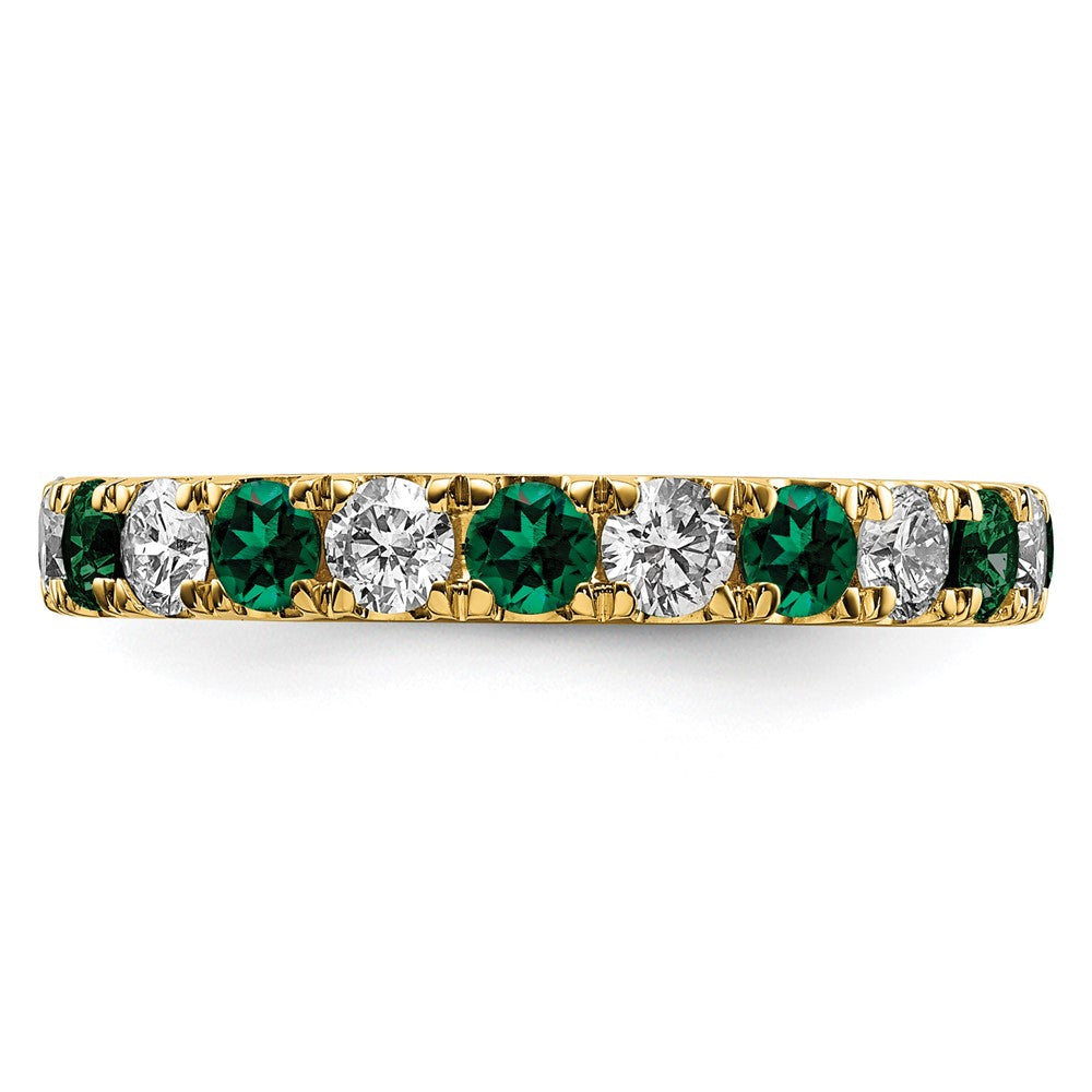 14k 1ct Lab Grown Diamond VS/SI+ G+ & Cr Emerald Size 4 Eternity Band