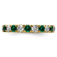 14k 1ct Lab Grown Diamond VS/SI+ G+ & Cr Emerald Size 5.5 Eternity Band