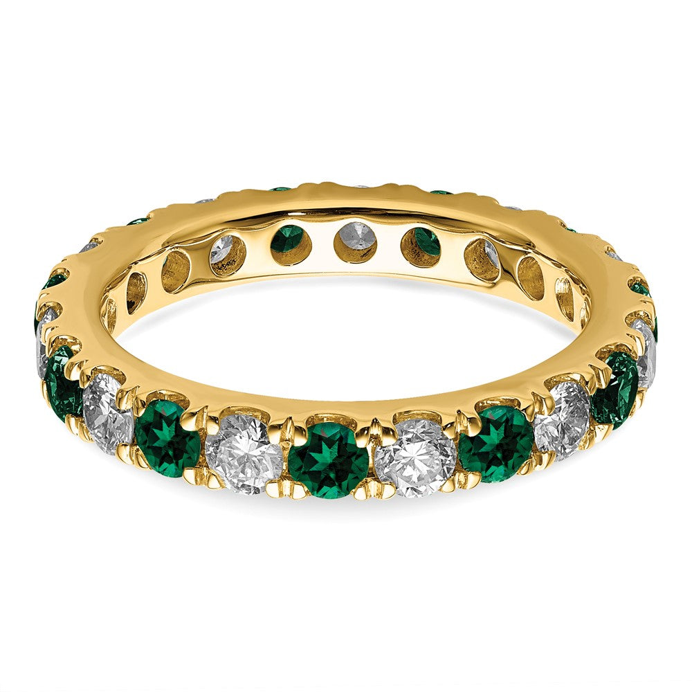 14k 1 1/5ct Lab Grown Diamond VS/SI+ G+ & Cr Emerald Size 8 Eternity Band