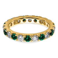 14k 1ct Lab Grown Diamond VS/SI+ G+ & Cr Emerald Size 6 Eternity Band