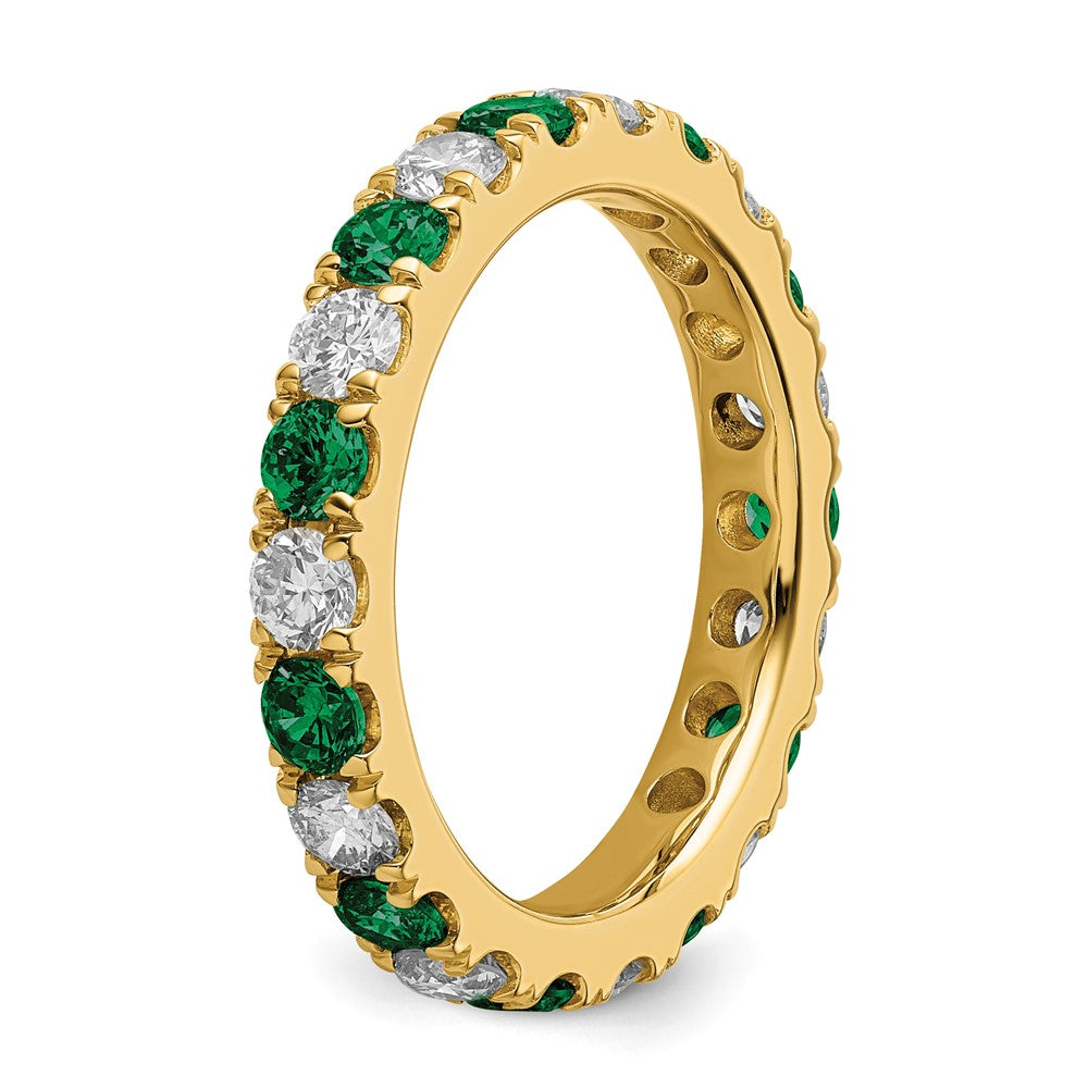 14k 1 1/5ct Lab Grown Diamond VS/SI+ G+ & Cr Emerald Size 8 Eternity Band