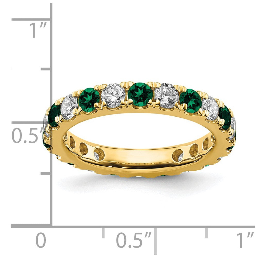 14k 1 1/5ct Lab Grown Diamond VS/SI+ G+ & Cr Emerald Size 8 Eternity Band