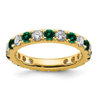 14k 1 1/5ct Lab Grown Diamond VS/SI+ G+ & Cr Emerald Size 8 Eternity Band