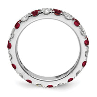 14kw 1ct Lab Grown Diamond VS/SI+ G+ & Cr Ruby Size 6.5 Eternity Band