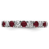 14kw 1ct Lab Grown Diamond VS/SI+ G+ & Cr Ruby Size 6.5 Eternity Band