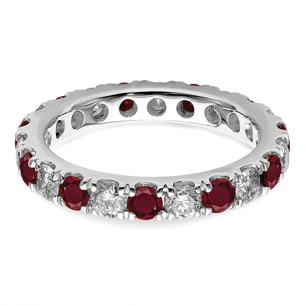 14kw 1ct Lab Grown Diamond VS/SI+ G+ & Cr Ruby Size 4.5 Eternity Band