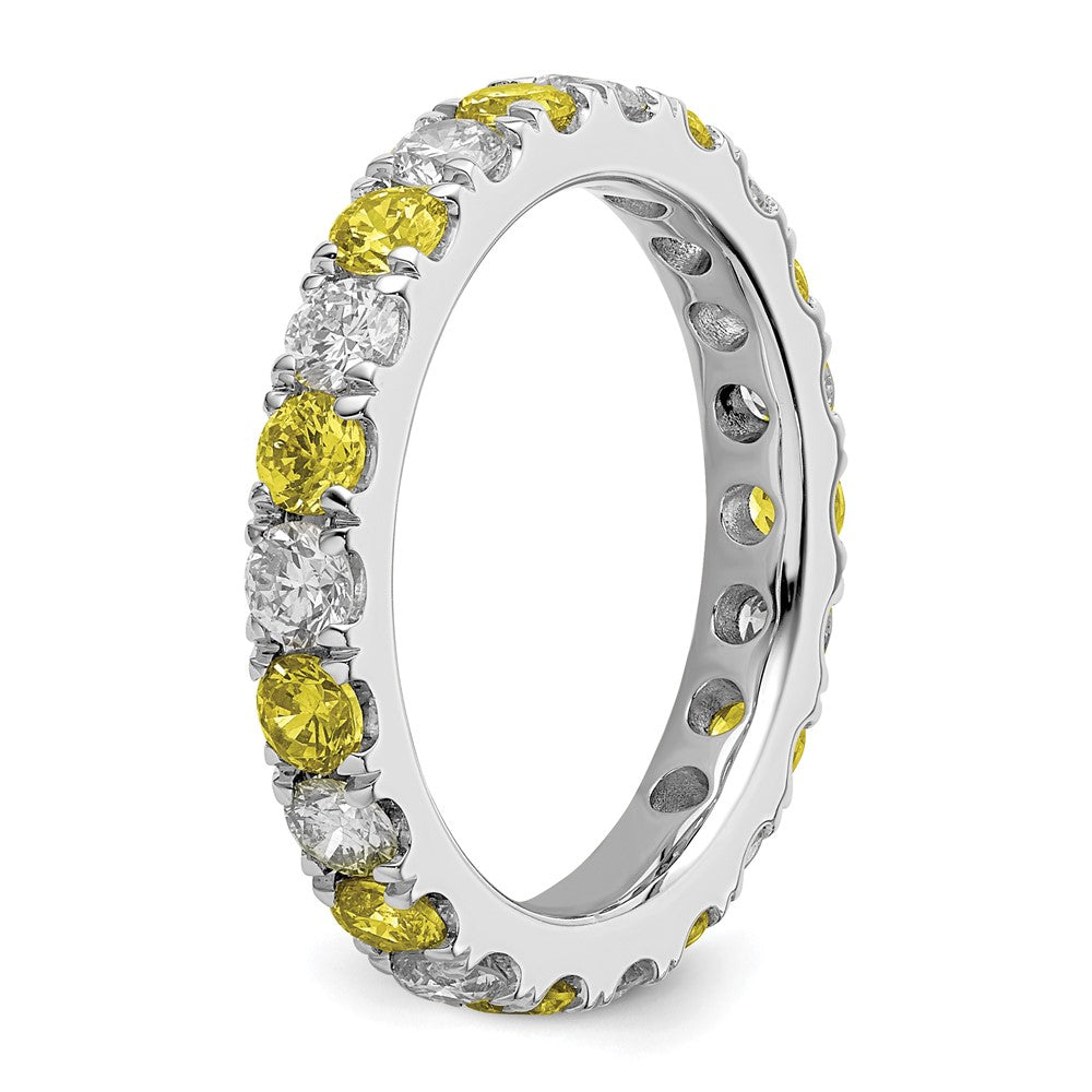 14kw 1 1/5ct Lab Grown Diamond VS/SI+ G+ & Cr Ruby Size 9 Eternity Band