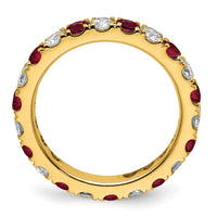 14k 1ct Lab Grown Diamond VS/SI+ G+ & Cr Ruby Size 5.5 Eternity Band