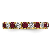 14k 1 1/5ct Lab Grown Diamond VS/SI+ G+ & Cr Ruby Size 7 Eternity Band