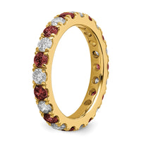 14k 1ct Lab Grown Diamond VS/SI+ G+ & Cr Ruby Size 5.5 Eternity Band