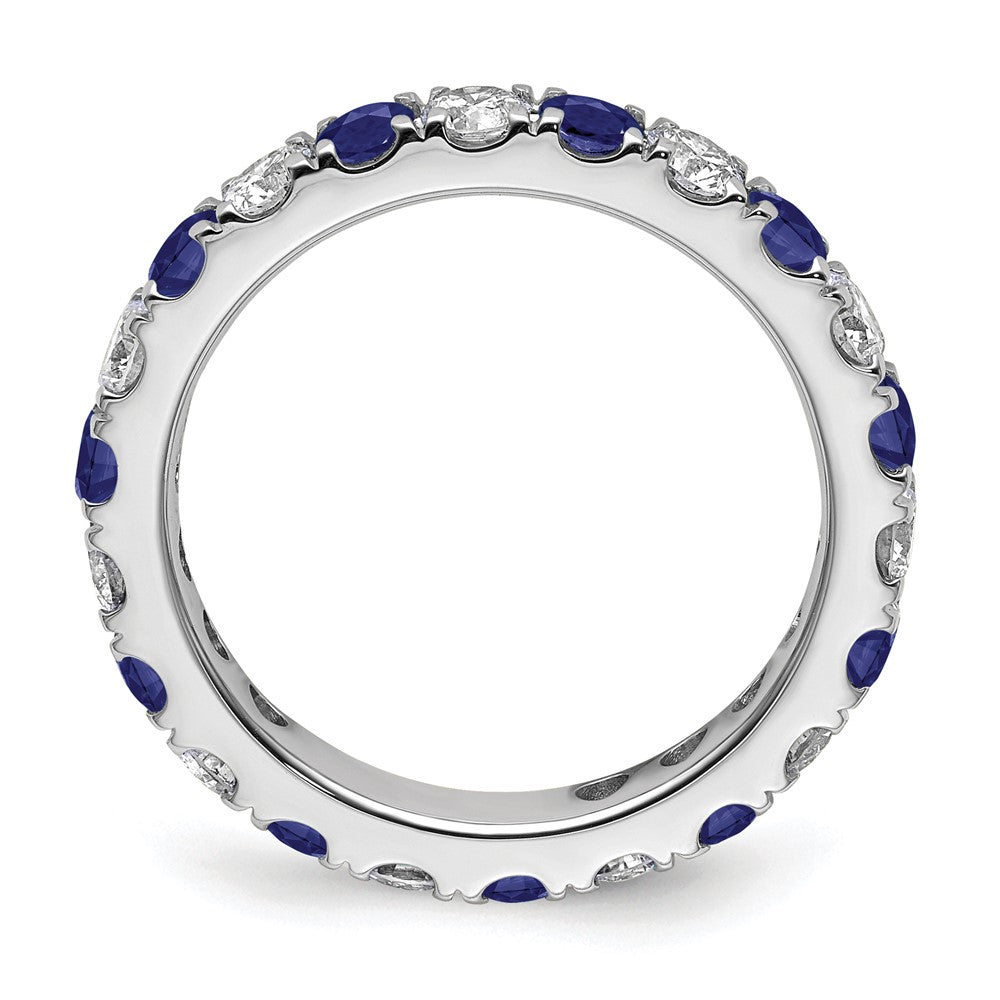 14kw 1 1/5ct Lab Grown Diamond VS/SI+ G+ & Cr Sapphire Size 9 Eternity Band