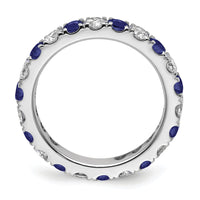 14kw 1 1/5ct Lab Grown Diamond VS/SI+ G+ & Cr Sapphire Size 9 Eternity Band