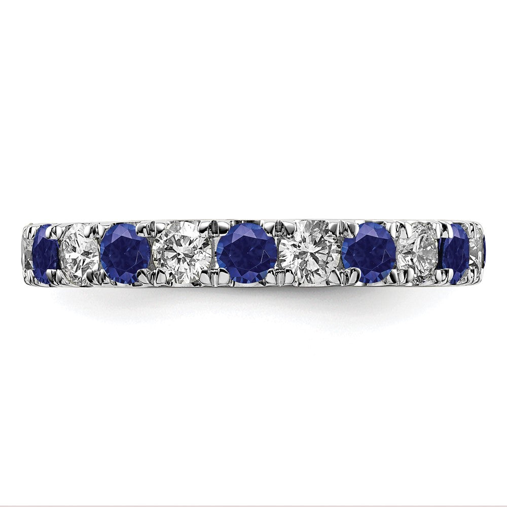 14kw 1ct Lab Grown Diamond VS/SI+ G+ & Cr Sapphire Size 5 Eternity Band