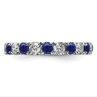 14kw 1 1/5ct Lab Grown Diamond VS/SI+ G+ & Cr Sapphire Size 9 Eternity Band