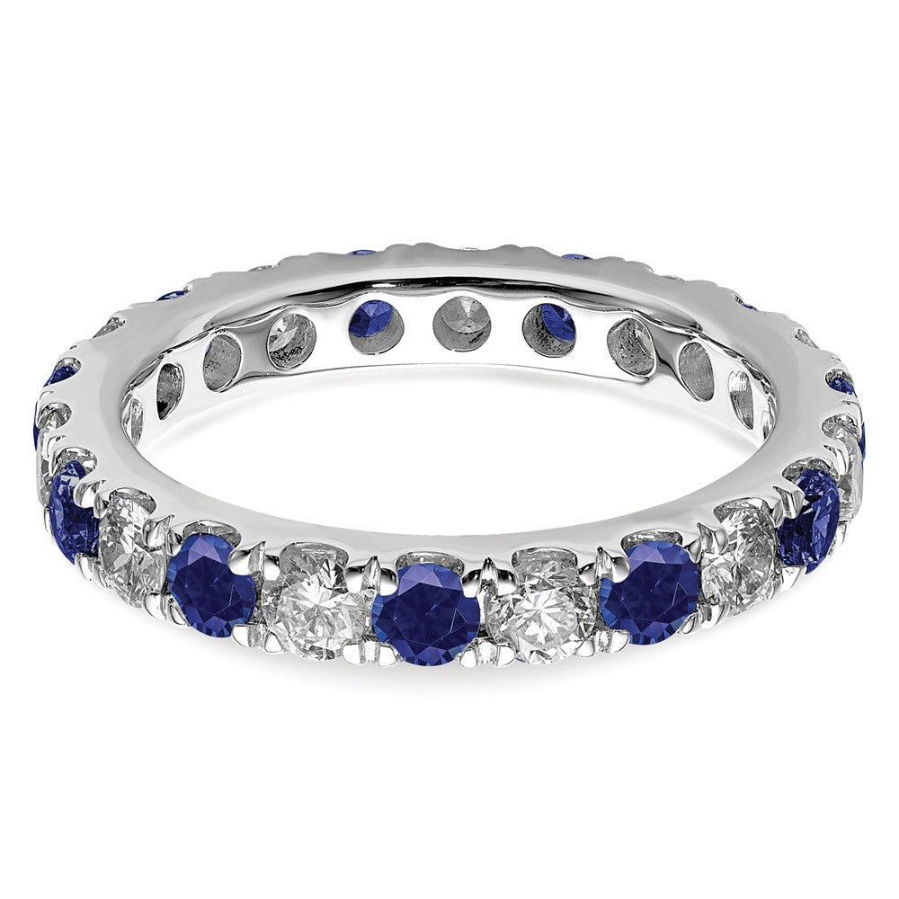 14kw 1ct Lab Grown Diamond VS/SI+ G+ & Cr Sapphire Size 6.5 Eternity Band