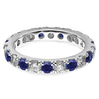 14kw 1 1/5ct Lab Grown Diamond VS/SI+ G+ & Cr Sapphire Size 8 Eternity Band