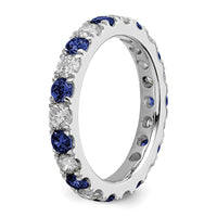 14kw 1 1/5ct Lab Grown Diamond VS/SI+ G+ & Cr Sapphire Size 8 Eternity Band