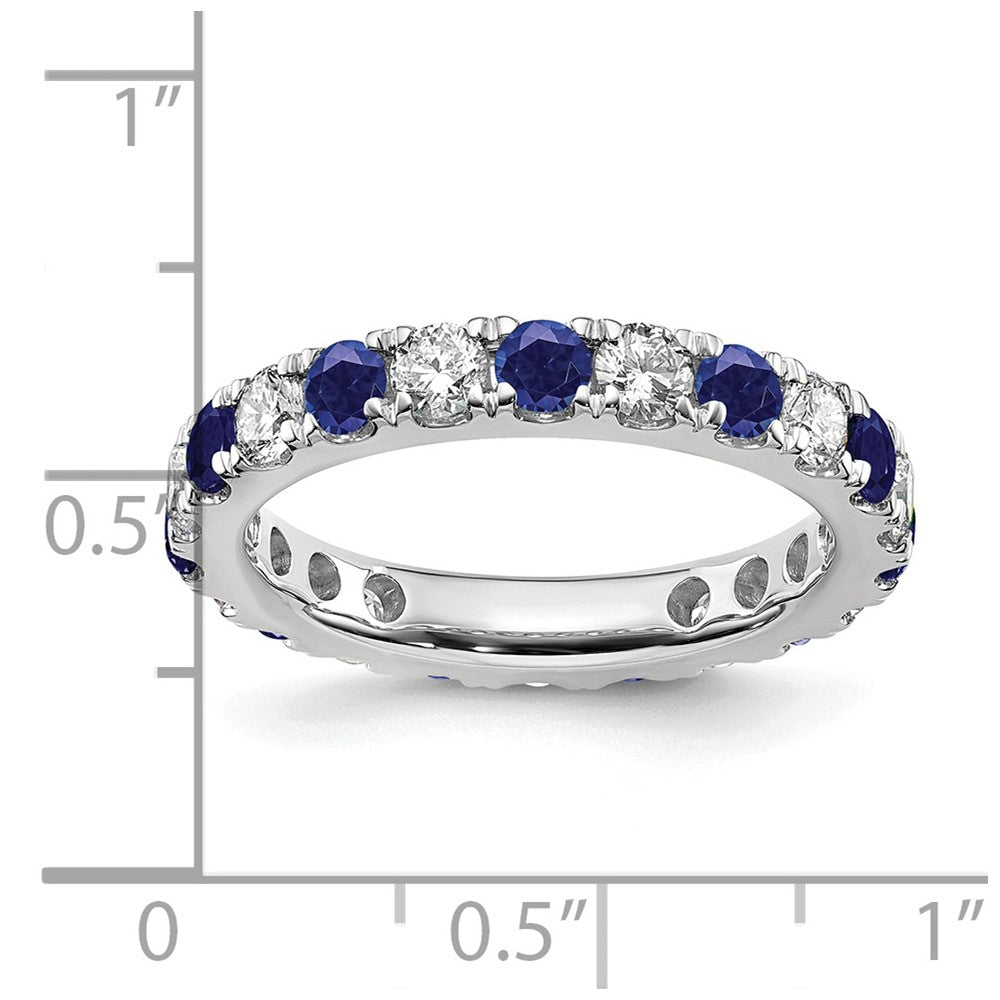14kw 1ct Lab Grown Diamond VS/SI+ G+ & Cr Sapphire Size 6.5 Eternity Band