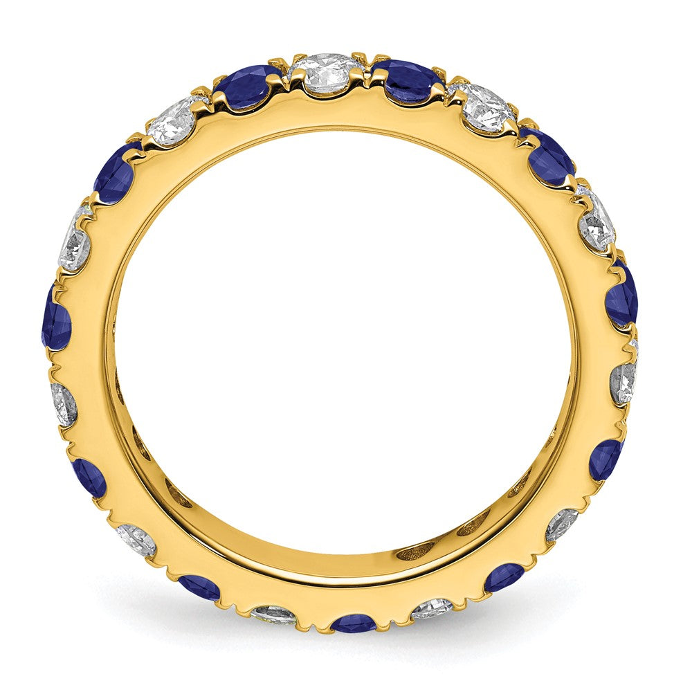 14k 1ct Lab Grown Diamond VS/SI+ G+ & Cr Sapphire Size 5.5 Eternity Band