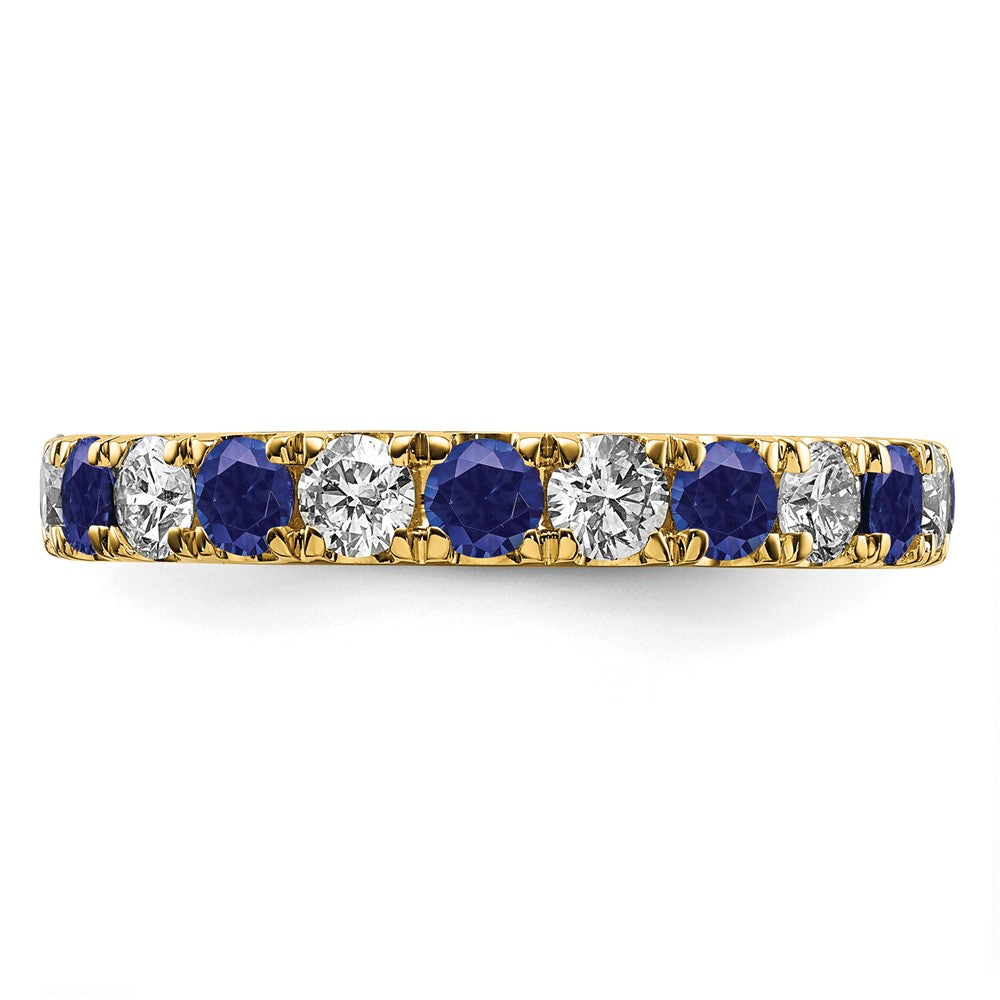 14k 1 1/5ct Lab Grown Dia VS/SI+ G+ & Cr Yellow Sapphire Comp Eternity Band