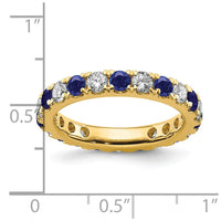 14k 1 1/5ct Lab Grown Diamond VS/SI+ G+ & Cr Sapphire Size 8 Eternity Band