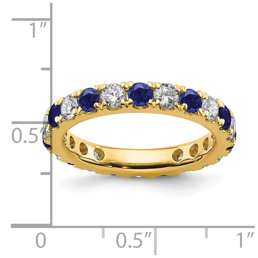 14k 1ct Lab Grown Diamond VS/SI+ G+ & Cr Sapphire Size 6 Eternity Band