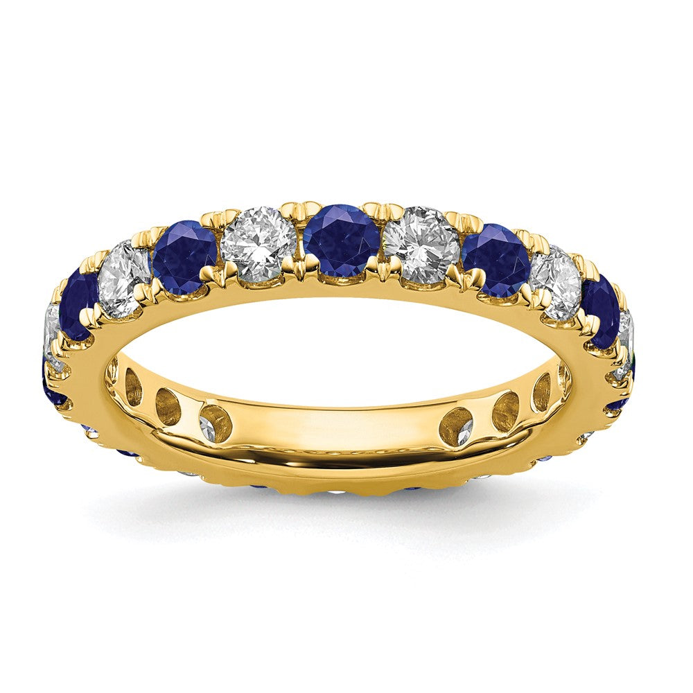 14k 1ct Lab Grown Diamond VS/SI+ G+ & Cr Sapphire Size 5.5 Eternity Band