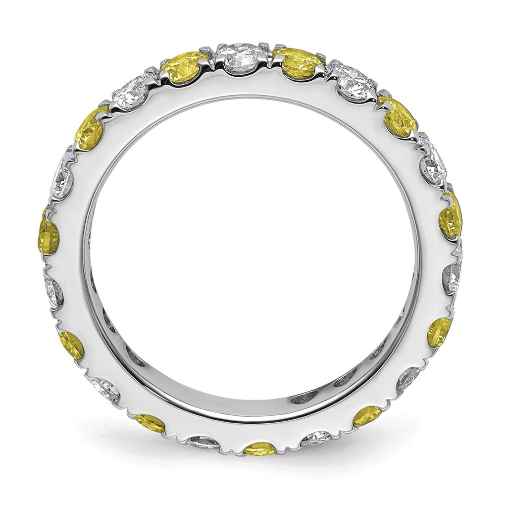 14kw 1ct Lab Grown Dia VS/SI+ G+ & Cr Yellow Sapphire Size 5 Eternity Band