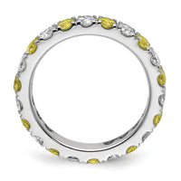 14kw 1ct Lab Grown Dia VS/SI+ G+ & Cr Yellow Sapphire Comp Eternity Band
