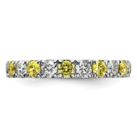 14kw 1ct Lab Grown Dia VS/SI+ G+ & Cr Yellow Sapphire Size 5 Eternity Band