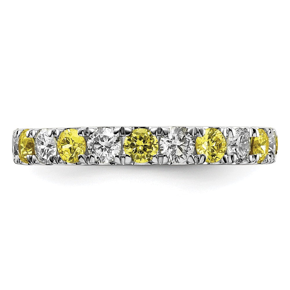 14kw 1ct Lab Grown Dia VS/SI+ G+ & Cr Yellow Sapphire Comp Eternity Band
