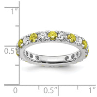 14kw 1ct Lab Grown Dia VS/SI+ G+ & Cr Yellow Sapphire Size 6 Eternity Band
