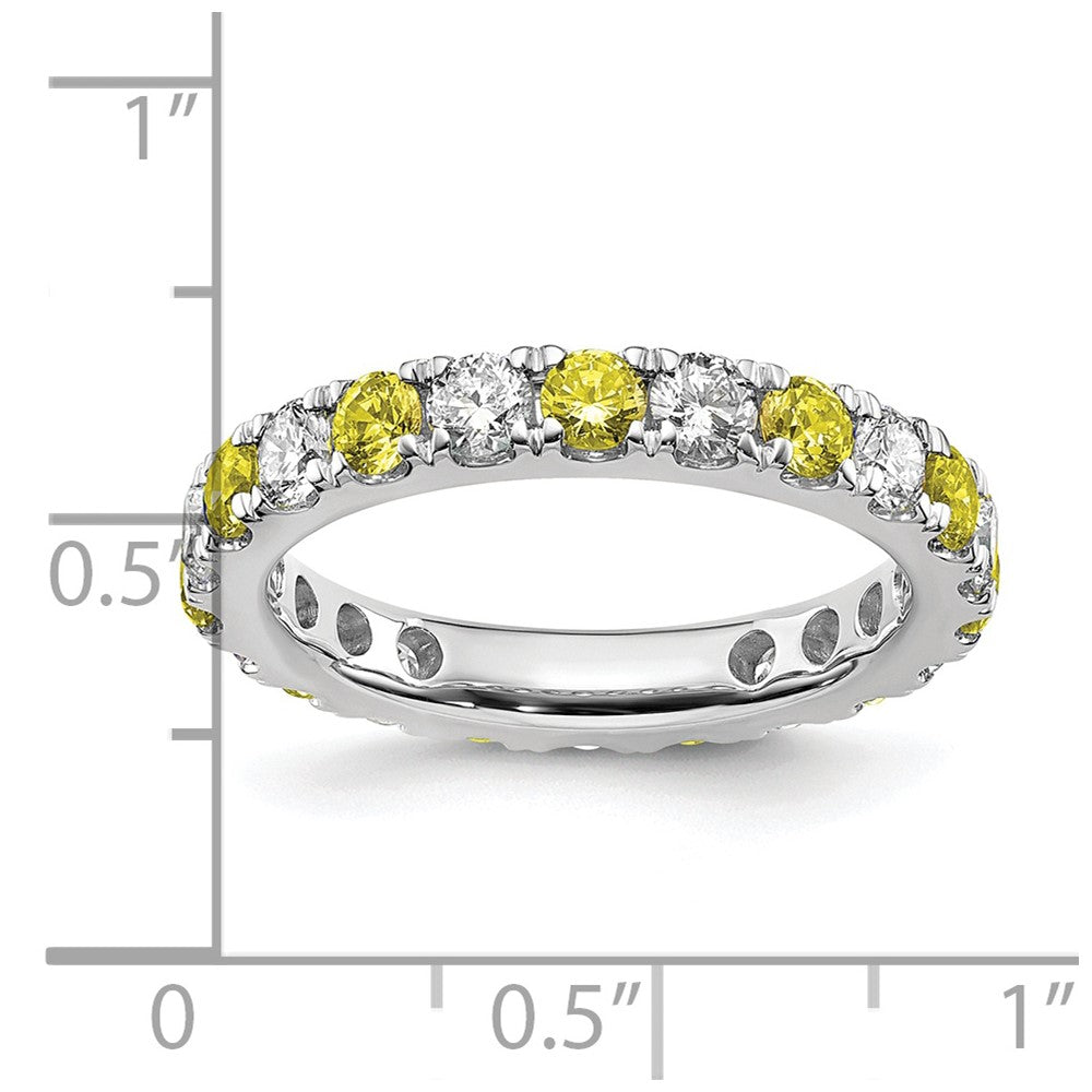 14kw 1ct Lab Grown Dia VS/SI+ G+ & Cr Yellow Sapphire Comp Eternity Band