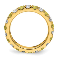14k 1ct Lab Grown Dia VS/SI+ G+ & Cr Yellow Sapphire Size 4.5 Eternity Band